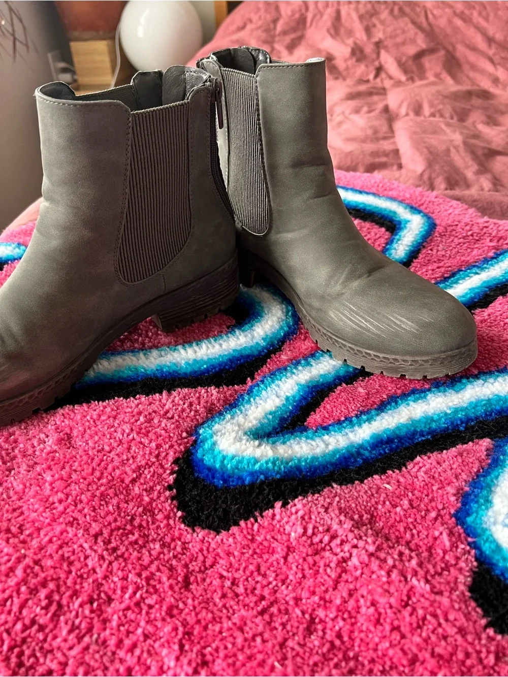 Maurices Gray Chelsea Booties with Lug Sole